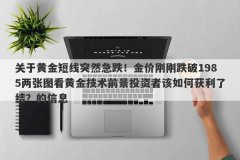 关于黄金短线突然急跌！金价刚刚跌破1985两张图看黄金技术前景投资者该如何获利了结？的信息
