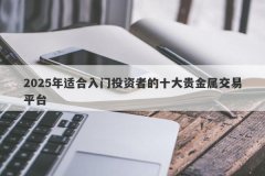 2025年适合入门投资者的十大贵金属交易平台